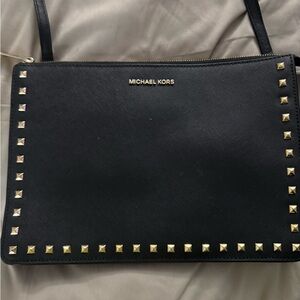 Michael Kors Black Textured Clutch/Crossbody